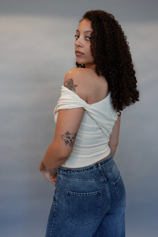 Asymmetrical Ruched Top