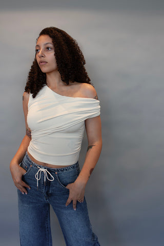 Asymmetrical Ruched Top