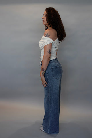 Asymmetrical Ruched Top