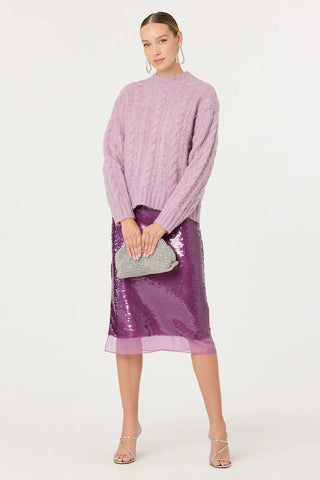 Violet Sequin Midi Skirt