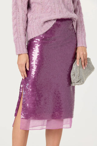Violet Sequin Midi Skirt