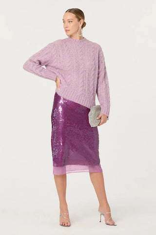 Violet Sequin Midi Skirt
