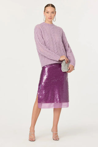 Violet Sequin Midi Skirt