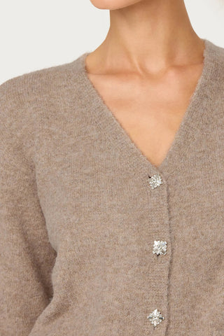 Rhinestone Feather Trim Cardi