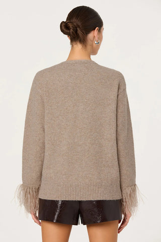 Rhinestone Feather Trim Cardi