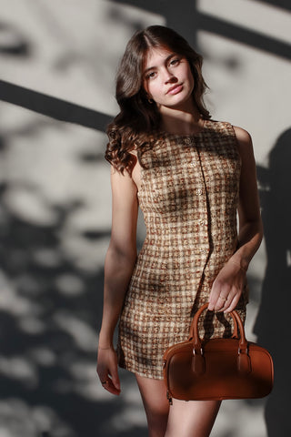 Polished Tweed Vest Dress