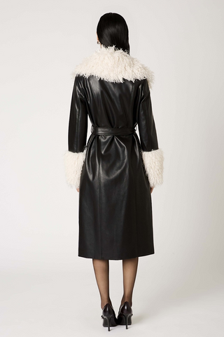 Luxe White Vegan Shearling Coat