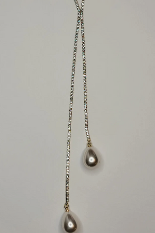 Lariat Vegan Pearl Necklace
