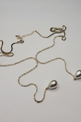 Lariat Vegan Pearl Necklace