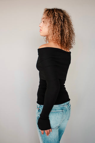 Fold-Over Ribbed Knit