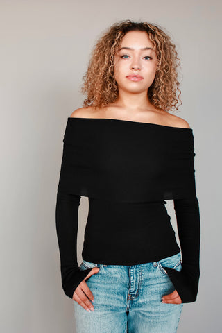 Fold-Over Ribbed Knit