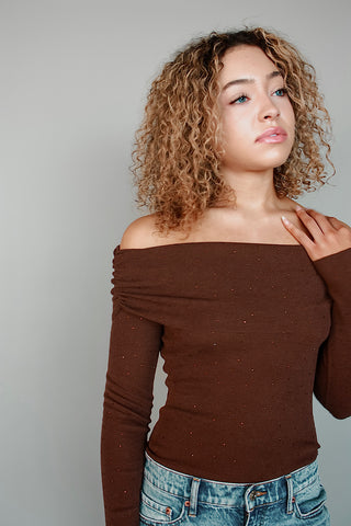 Rhinestone Fold-Over Top