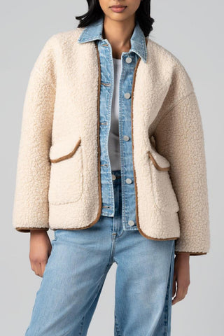 Denim Trim Sherpa Jacket