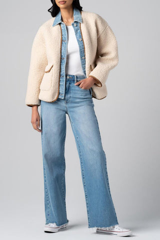 Denim Trim Sherpa Jacket