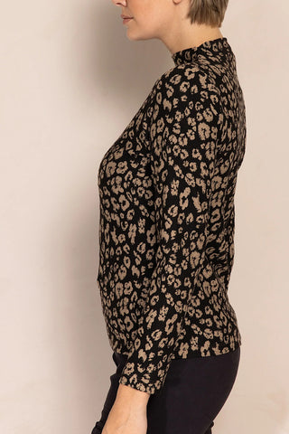 Mock Neck Light Abstract Knit