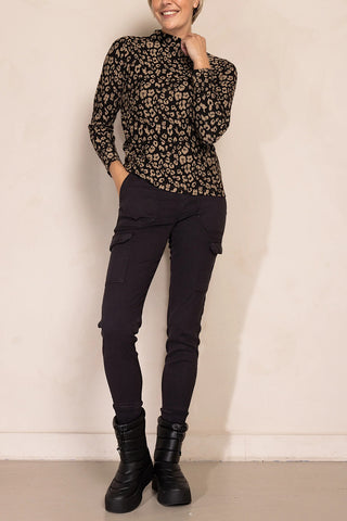 Mock Neck Light Abstract Knit