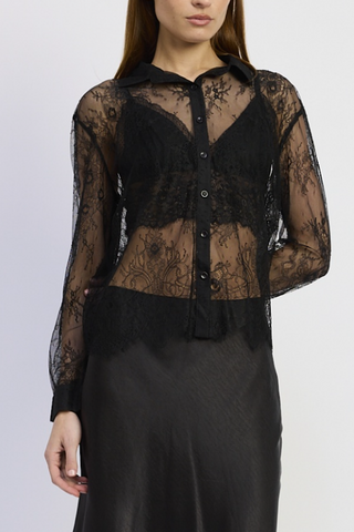 Lace Cami & Button Blouse