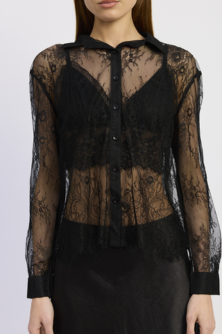 Lace Cami & Button Blouse