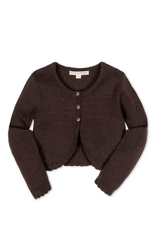 Youth Cropped Chocolate Cardi