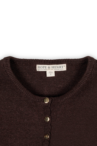 Youth Cropped Chocolate Cardi