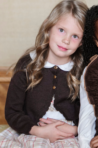 Youth Cropped Chocolate Cardi