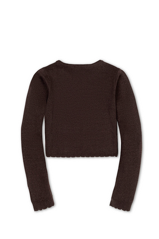 Youth Cropped Chocolate Cardi