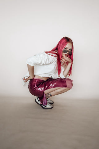 Violet Sequin Midi Skirt