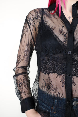 Lace Cami & Button Blouse