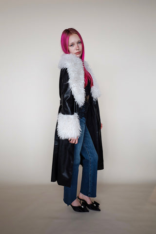 Luxe White Vegan Shearling Coat