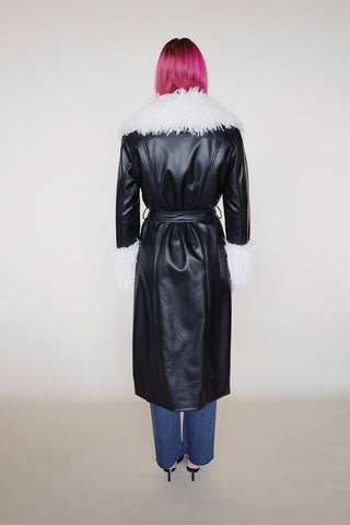 Luxe White Vegan Shearling Coat