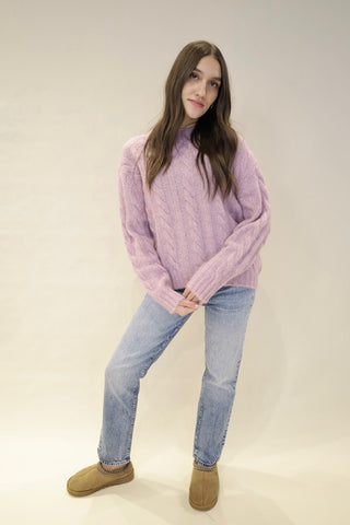 Violet Cable Knit Sweater
