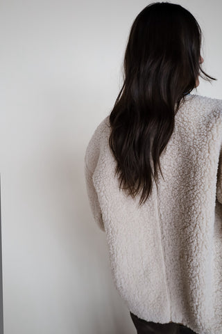 Denim Trim Sherpa Jacket