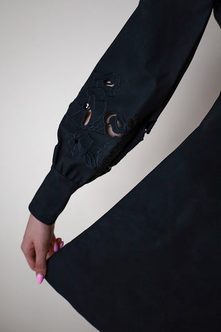 Laser-Cut Floral Sleeve LBD