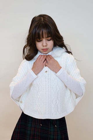 Youth Sweater Faux Fur Cape