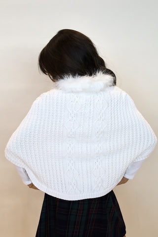 Youth Sweater Faux Fur Cape