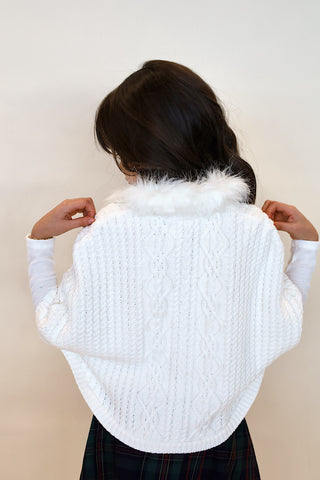 Youth Sweater Faux Fur Cape