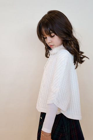 Youth Sweater Faux Fur Cape