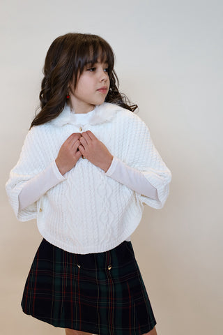Youth Sweater Faux Fur Cape