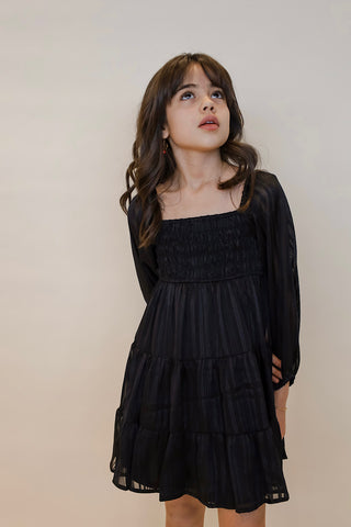 Youth Swiss Dot Long Sleeve Dress