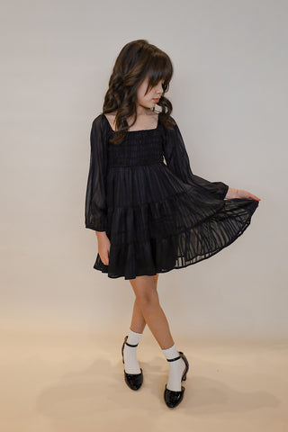 Youth Swiss Dot Long Sleeve Dress