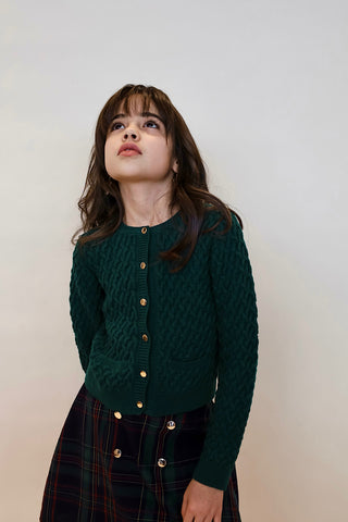 Youth Double Button Plaid Skirt