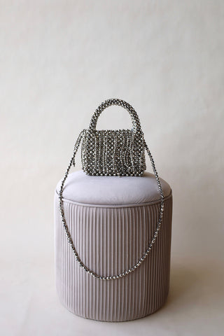 Youth Silver Beaded Fringe Bag