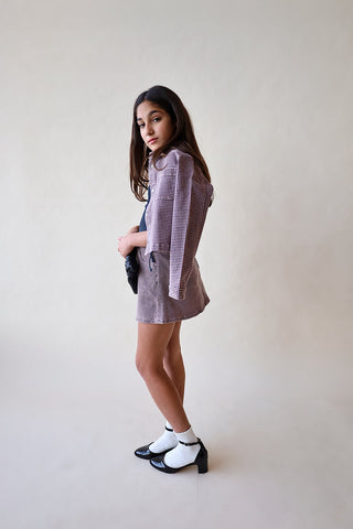 Youth Houndstooth Denim Jacket