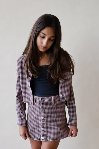 Youth Houndstooth Mini Skirt