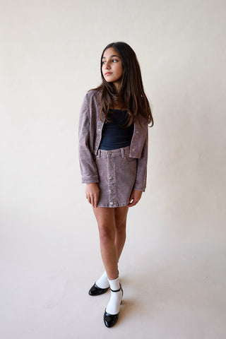 Youth Houndstooth Denim Jacket