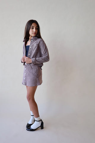 Youth Houndstooth Denim Jacket