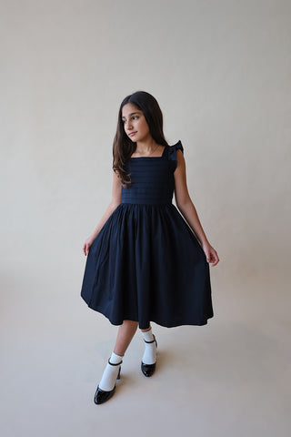 Youth Organic Pleated Sateen Dress