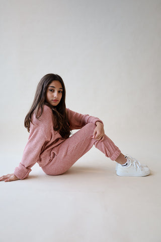 Youth Cashmere Waffle Jogger