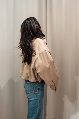 Aviator Crop Shearling Jacket