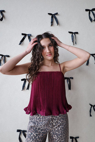 Trapeze Flare Pleated Top